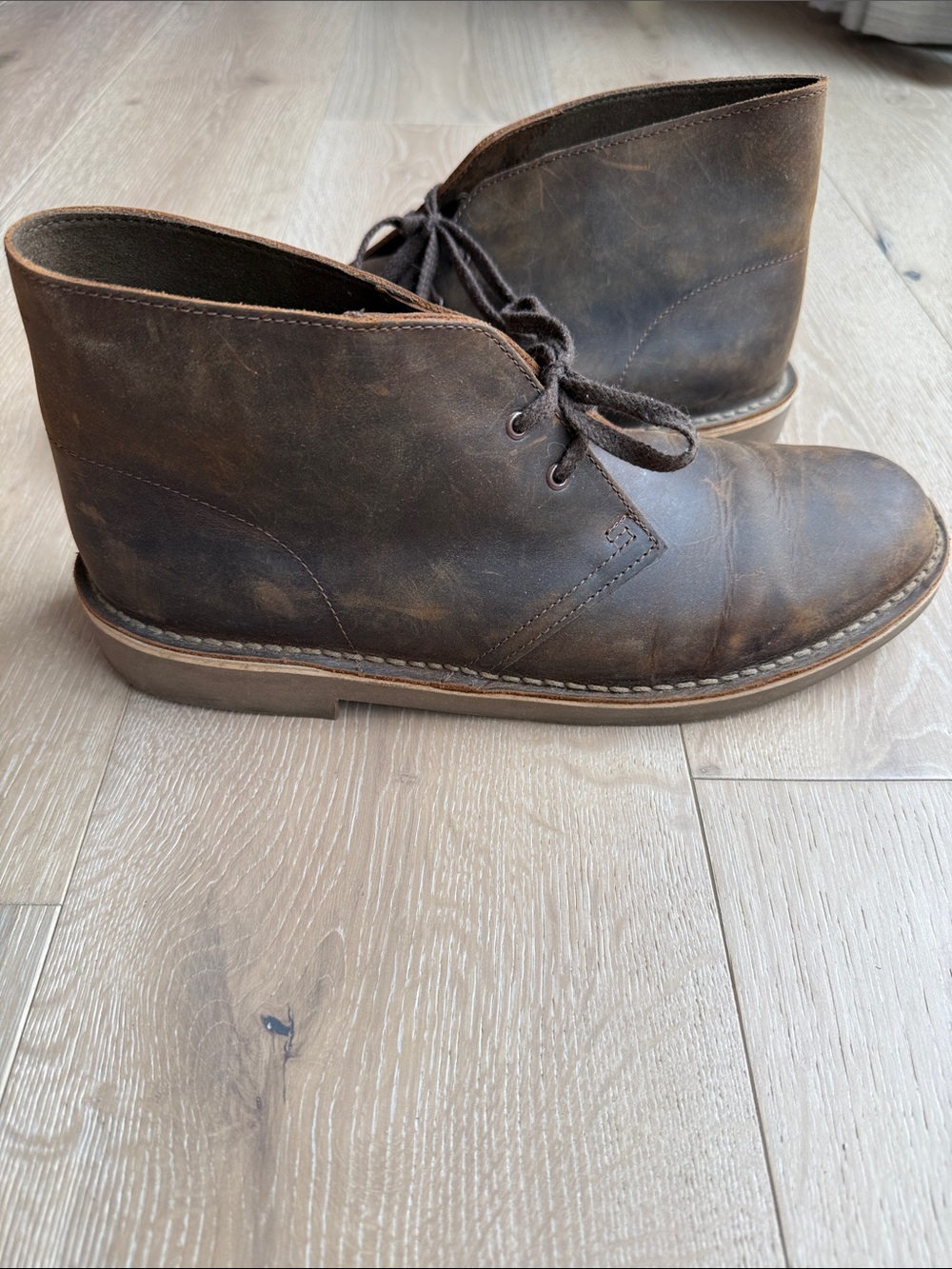 Clarks Shoes Men's Desert Boot Lace Up Chukka Boots Beeswax Leather Size 10